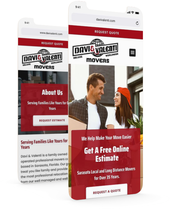 Davi and Valenti Moving company web design 2