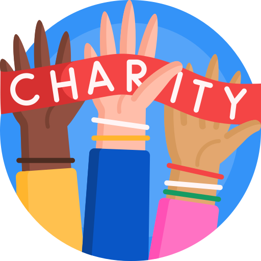 Icon of helping hands representing web design for non-profit organizations.