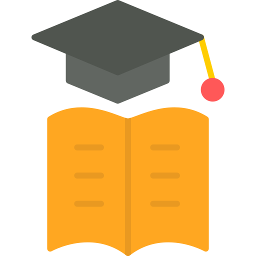 Icon of a graduation cap representing web design for learning-based organizations.