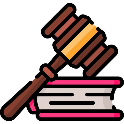 Icon of a gavel representing website design for legal services.